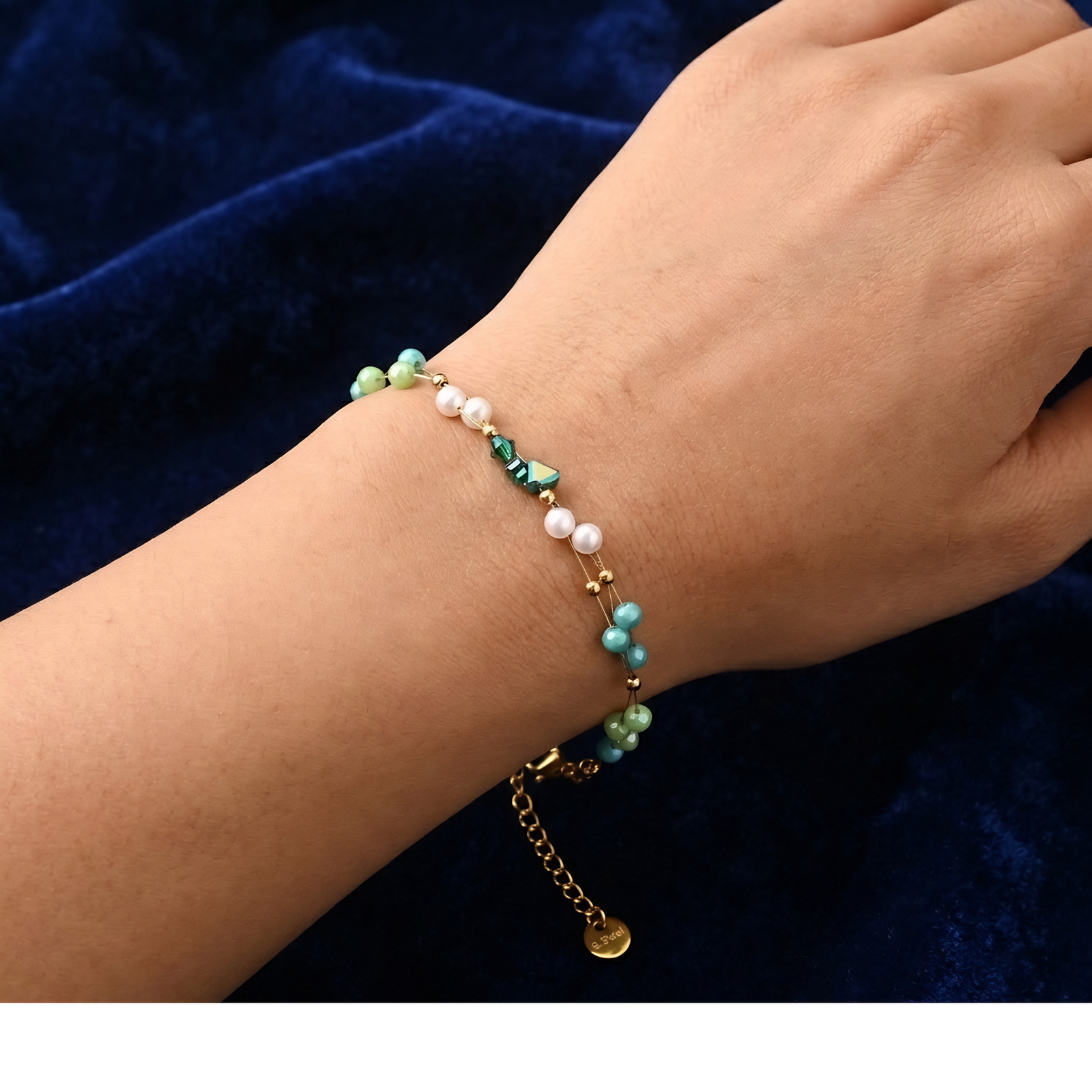 Jwelream handmade stone beads anti tarnish bracelet - Image 2