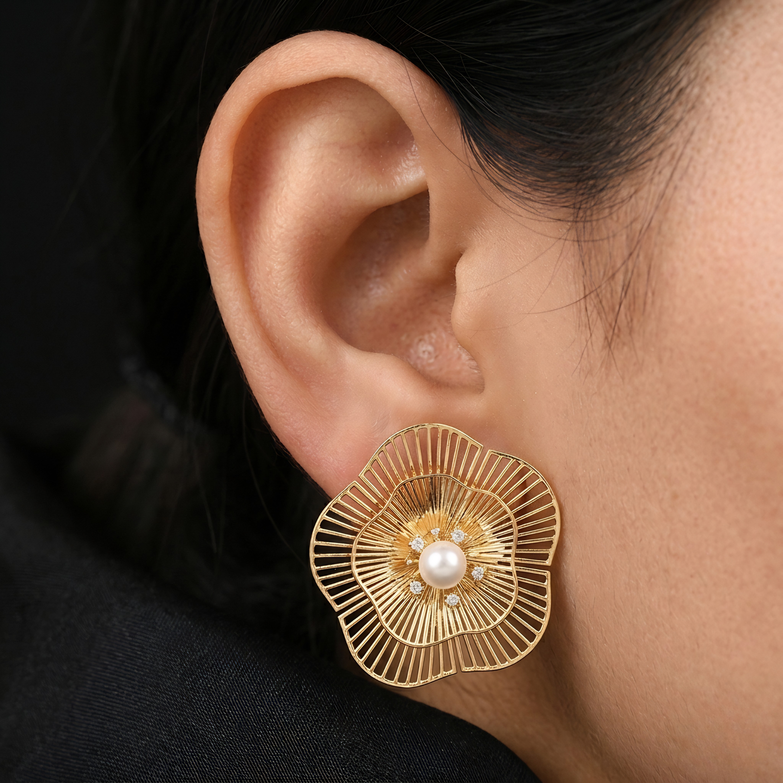 Jwelream anti tarnish pearl earrings - Image 2