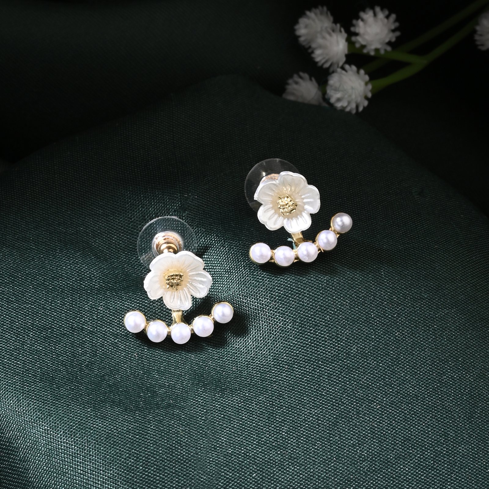 Jwelream flowers drop earrings