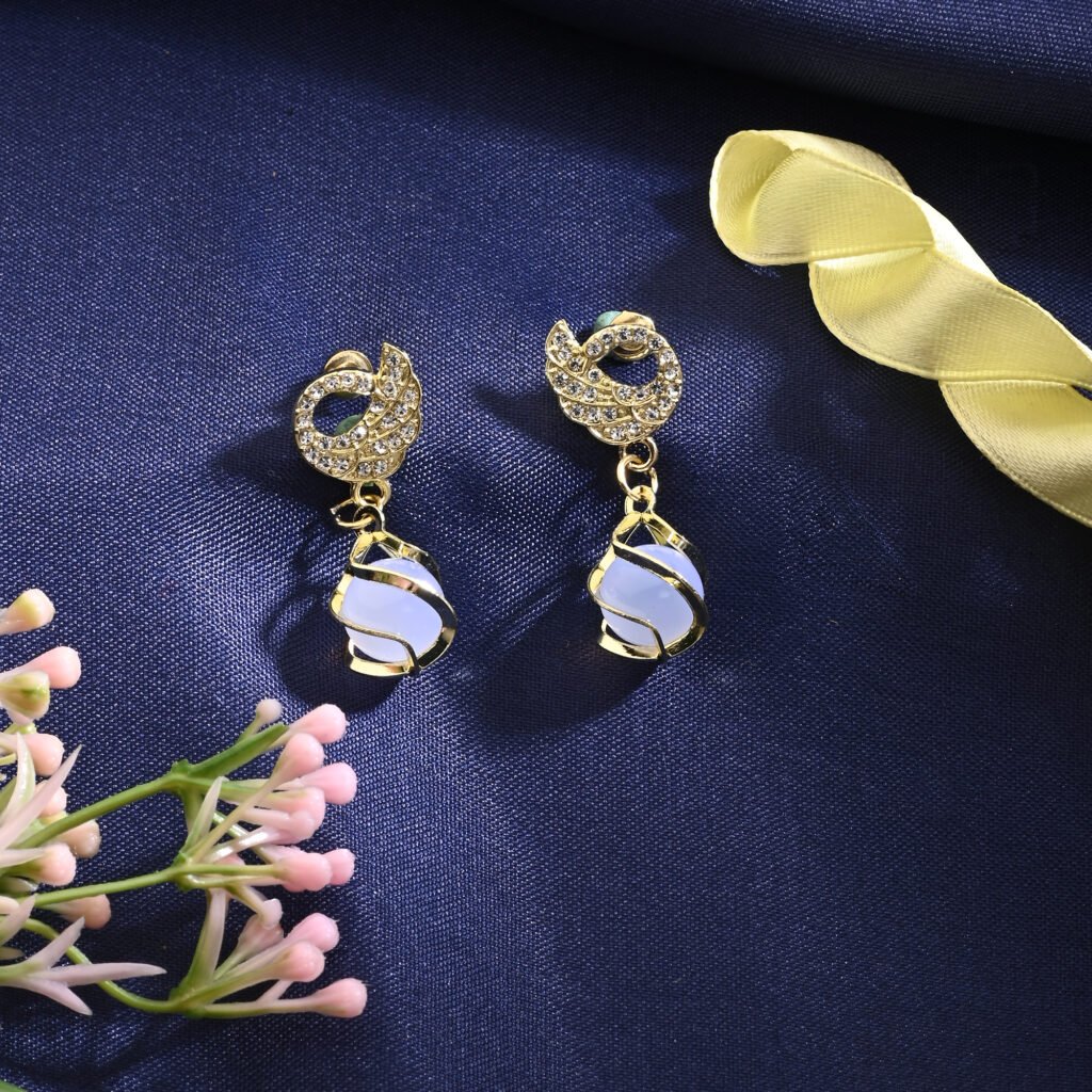 Jwelream stylish pearl drop earrings
