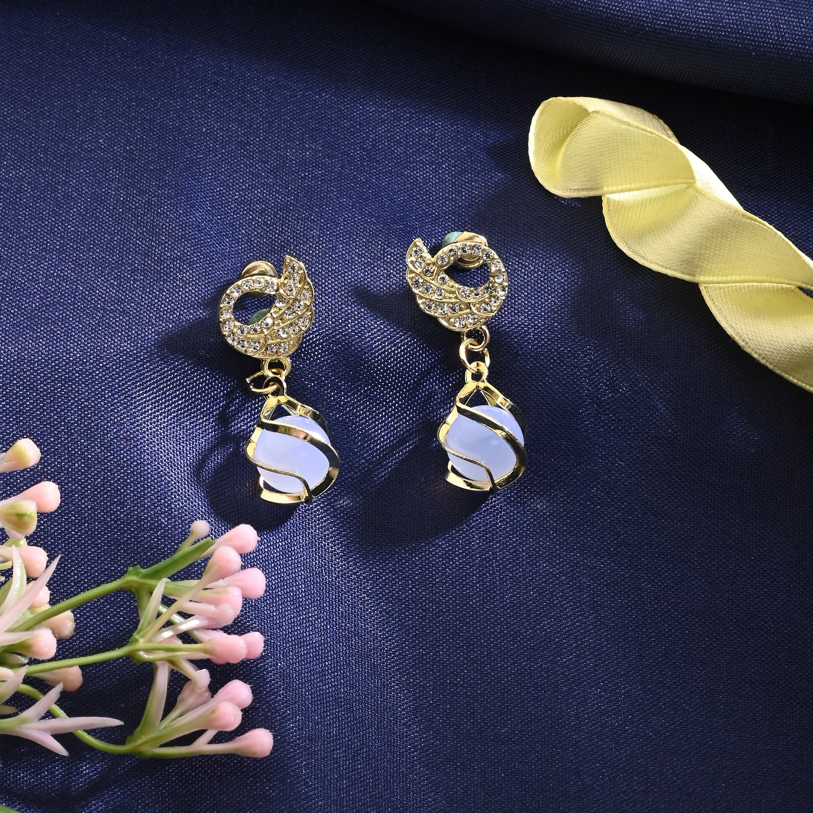 Jwelream stylish pearl drop earrings