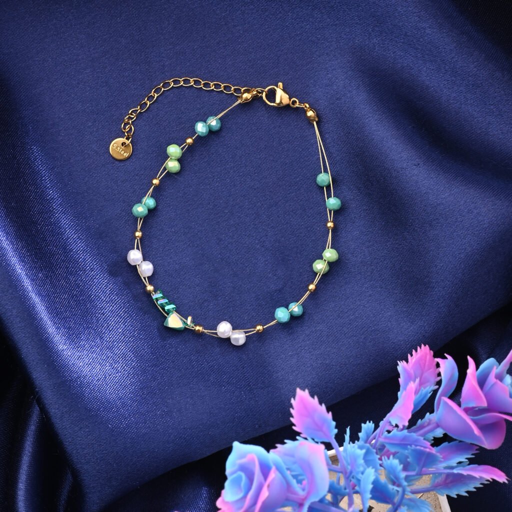 Jwelream handmade stone beads anti tarnish bracelet 