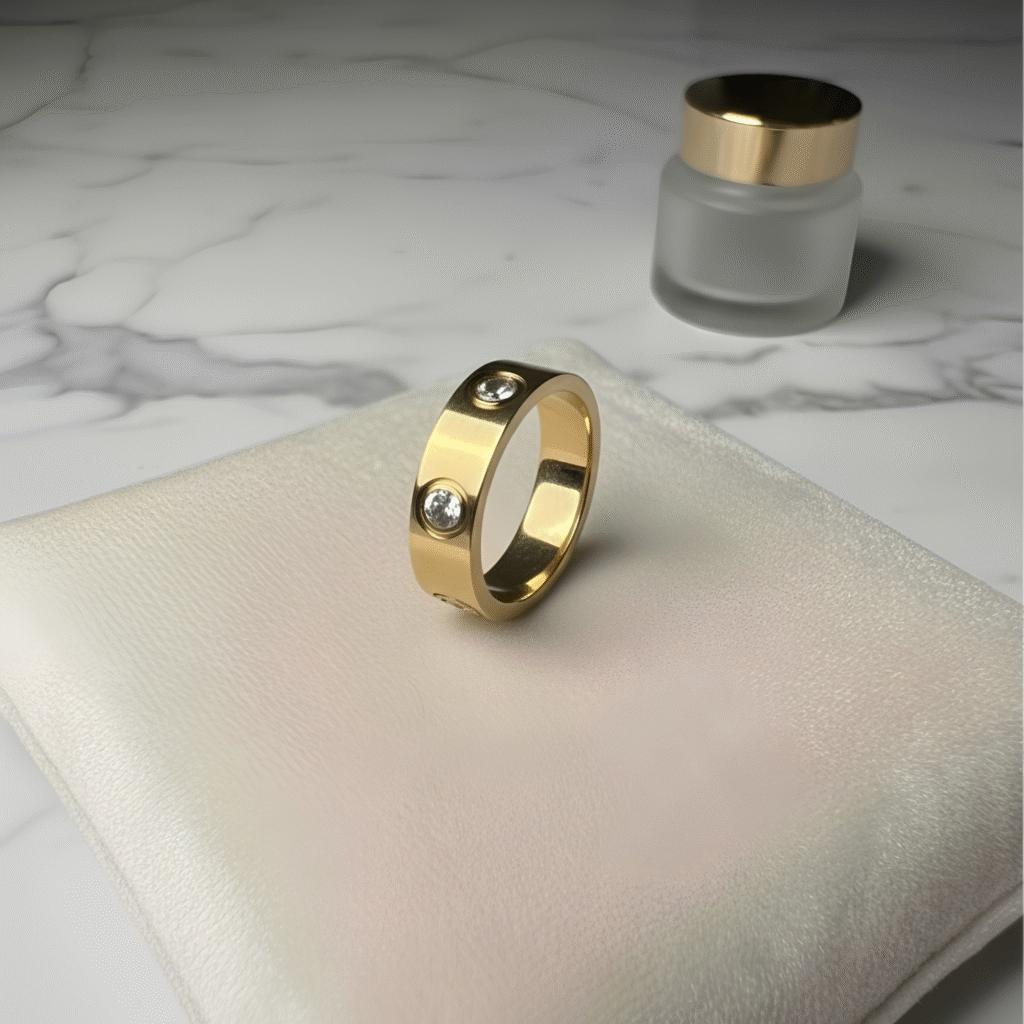 18K Gold Plated  Basic Simple Style Waterproof Non Tarnish Rings By Jwelream