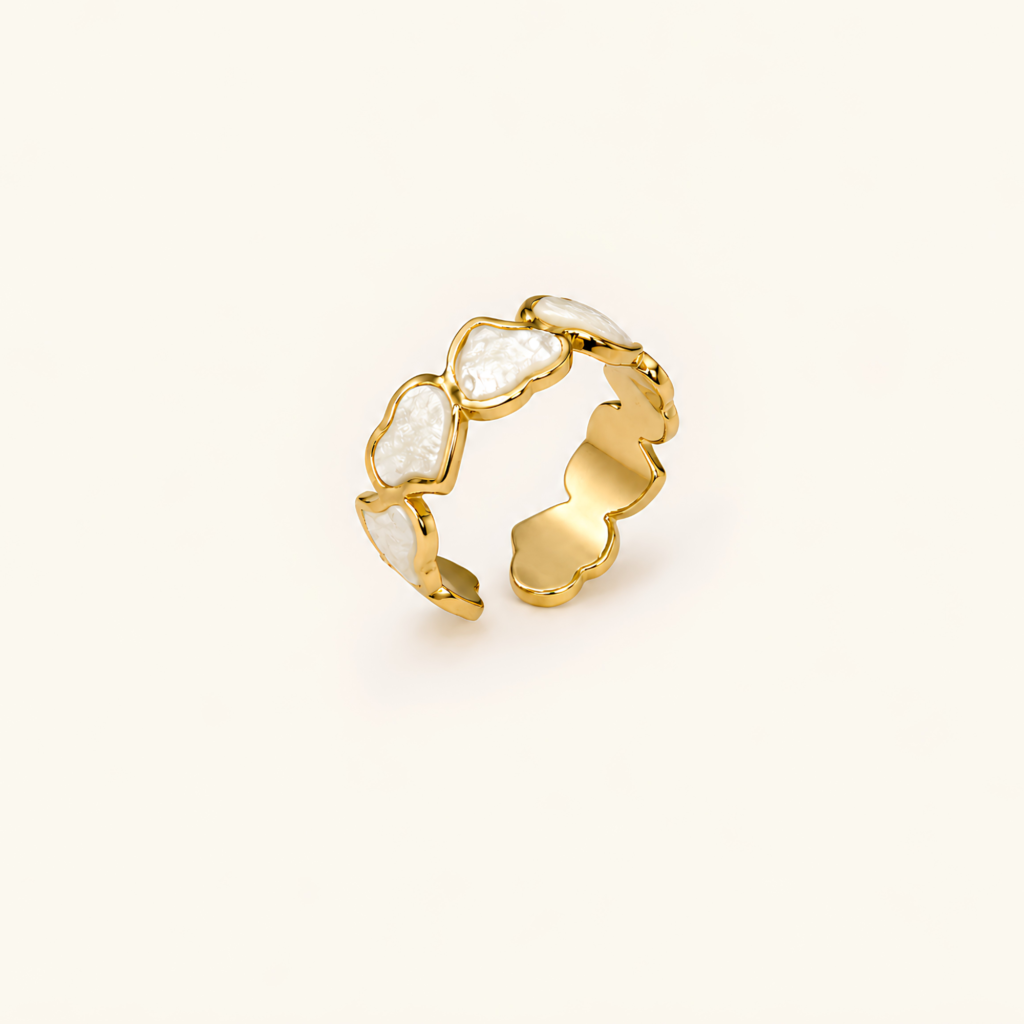 Adjustable Floral Heart Ring