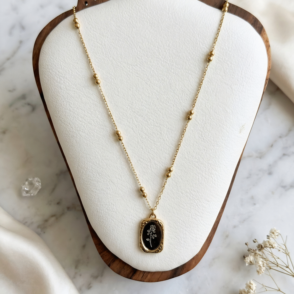 18K Gold Plated Yellow Acrylic Heart Necklace
