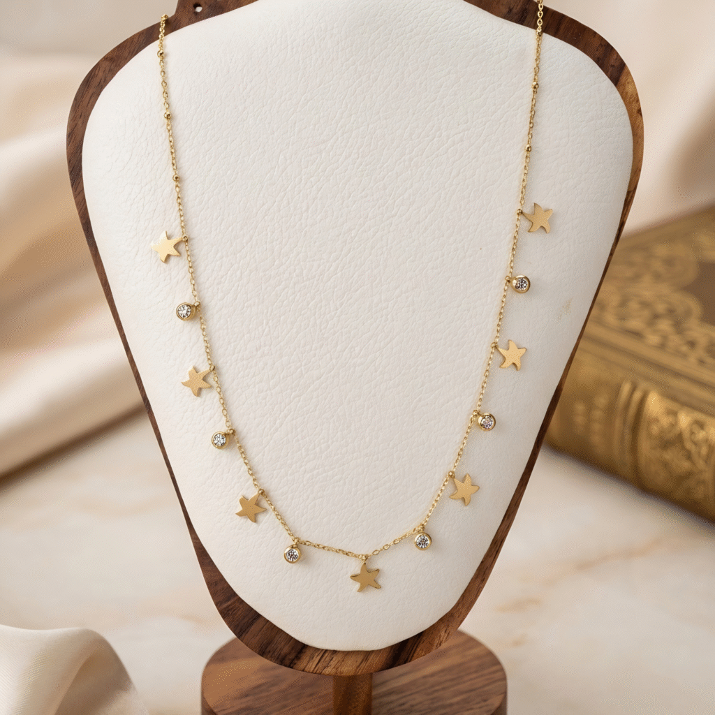 18K Gold Plated Geometric Starfish Necklace