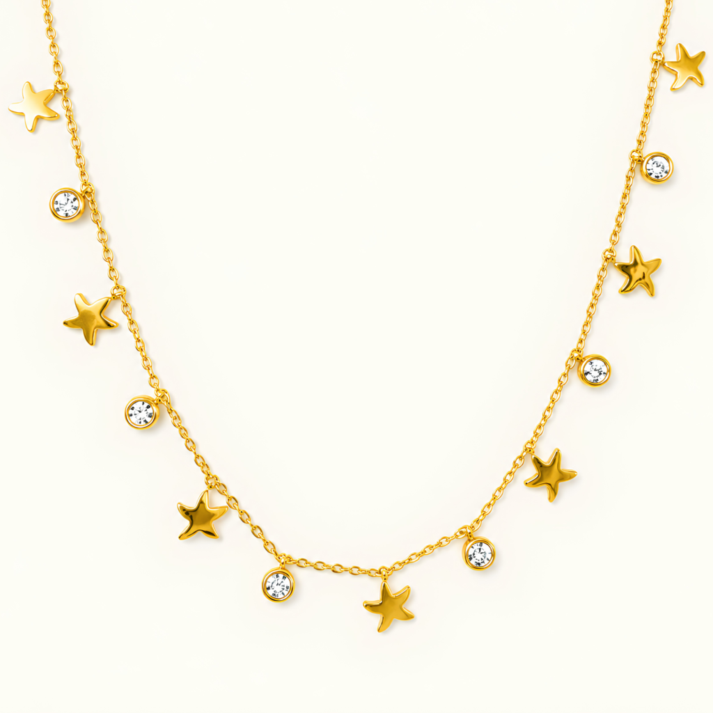 18K Gold Plated Geometric Starfish Necklace