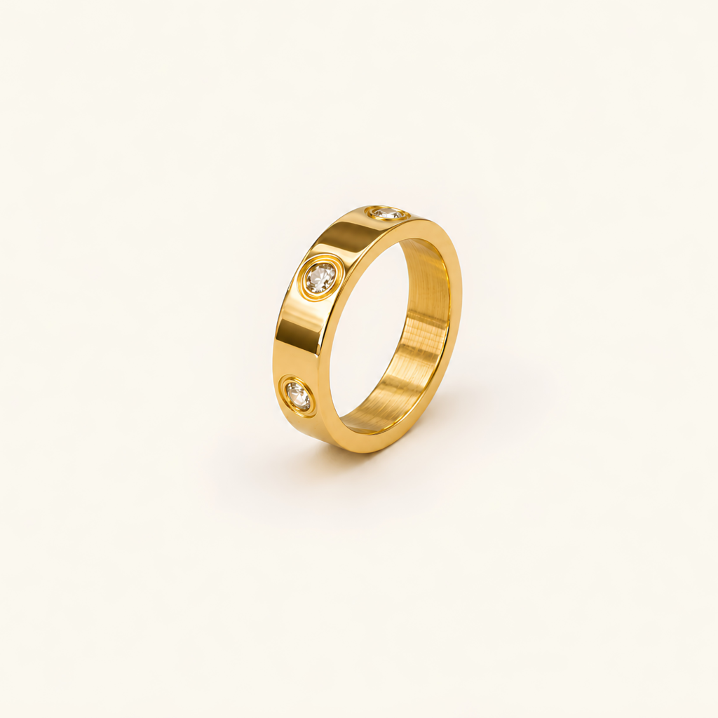 18K Gold Plated Basic Simple Style Waterproof Non Tarnish Rings By Jwelream