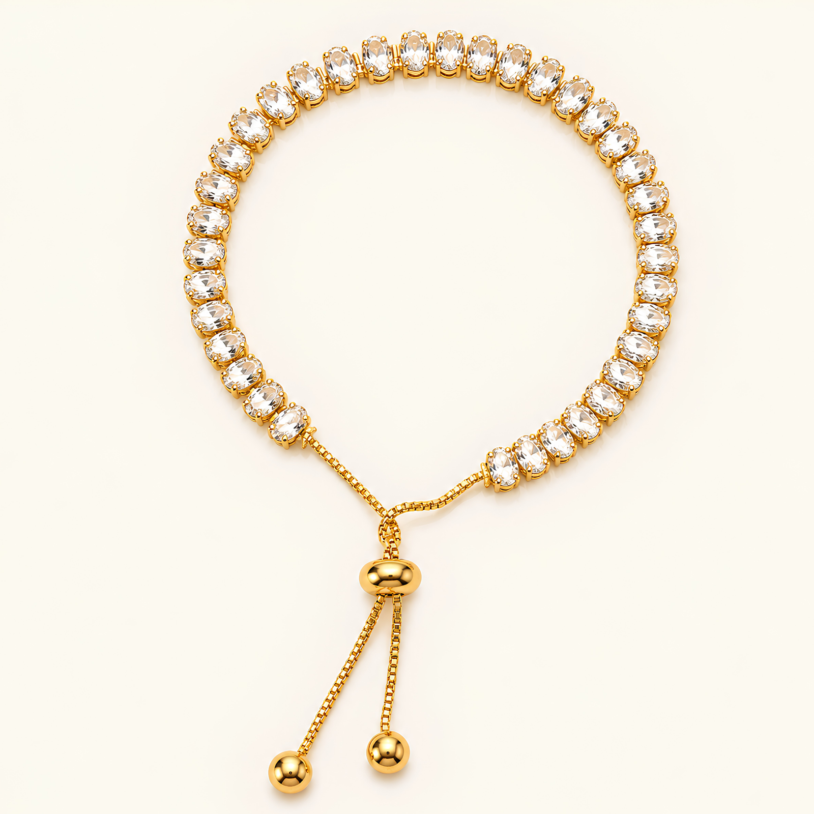 Adjustable Gold Tennis Bracelet