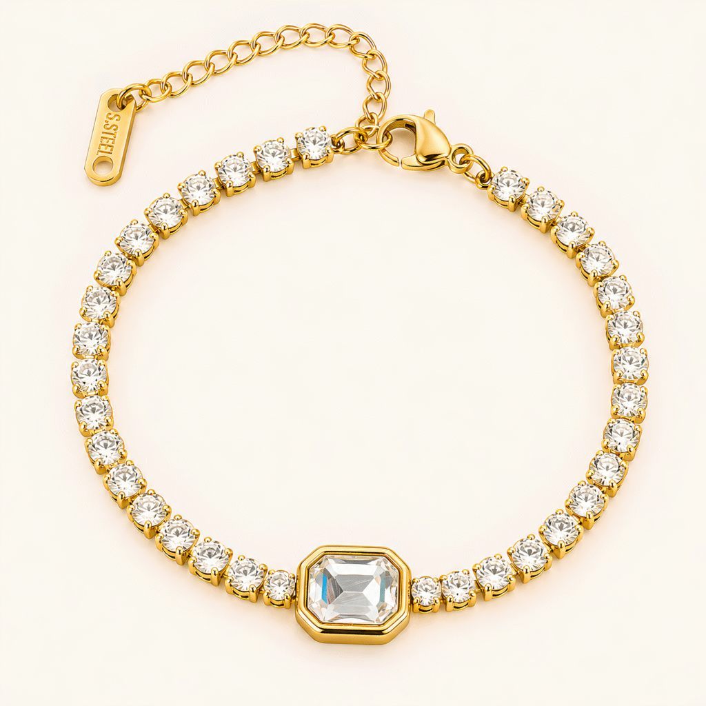 Octagon Center Tennis Bracelet