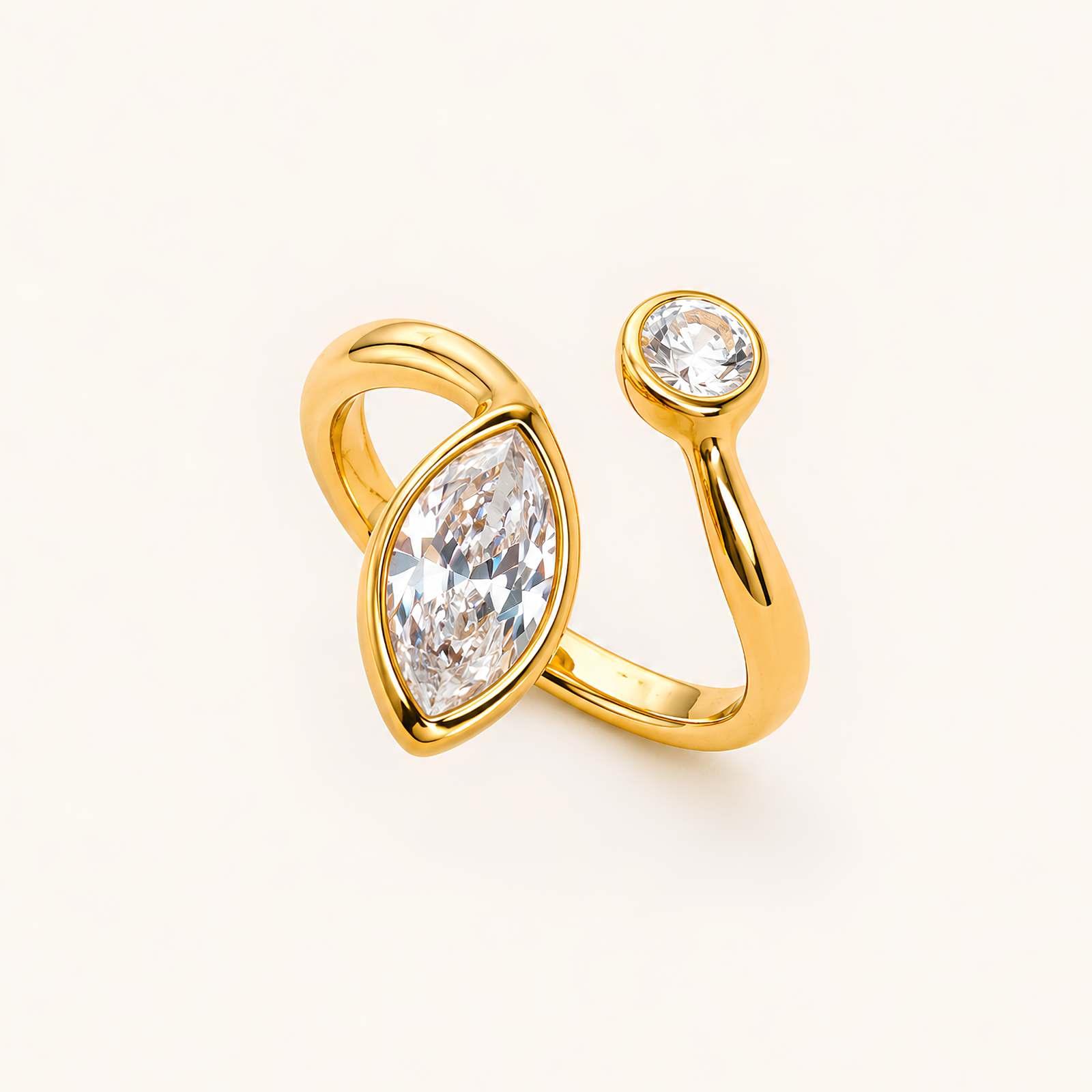 Adjustable Marquesa & Brilliant Bypass Ring
