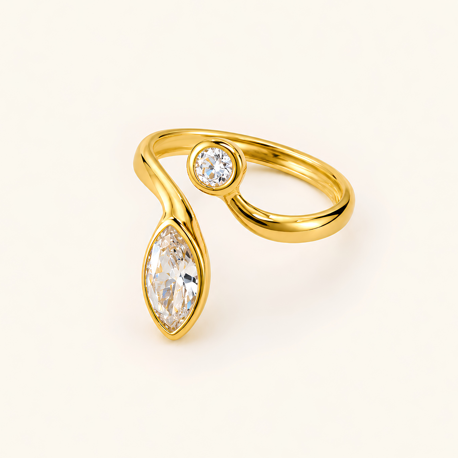 Adjustable Marquesa & Brilliant Bypass Ring - Image 2