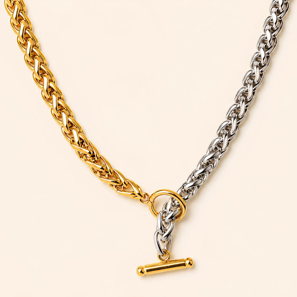 Gold Silver Link Necklace