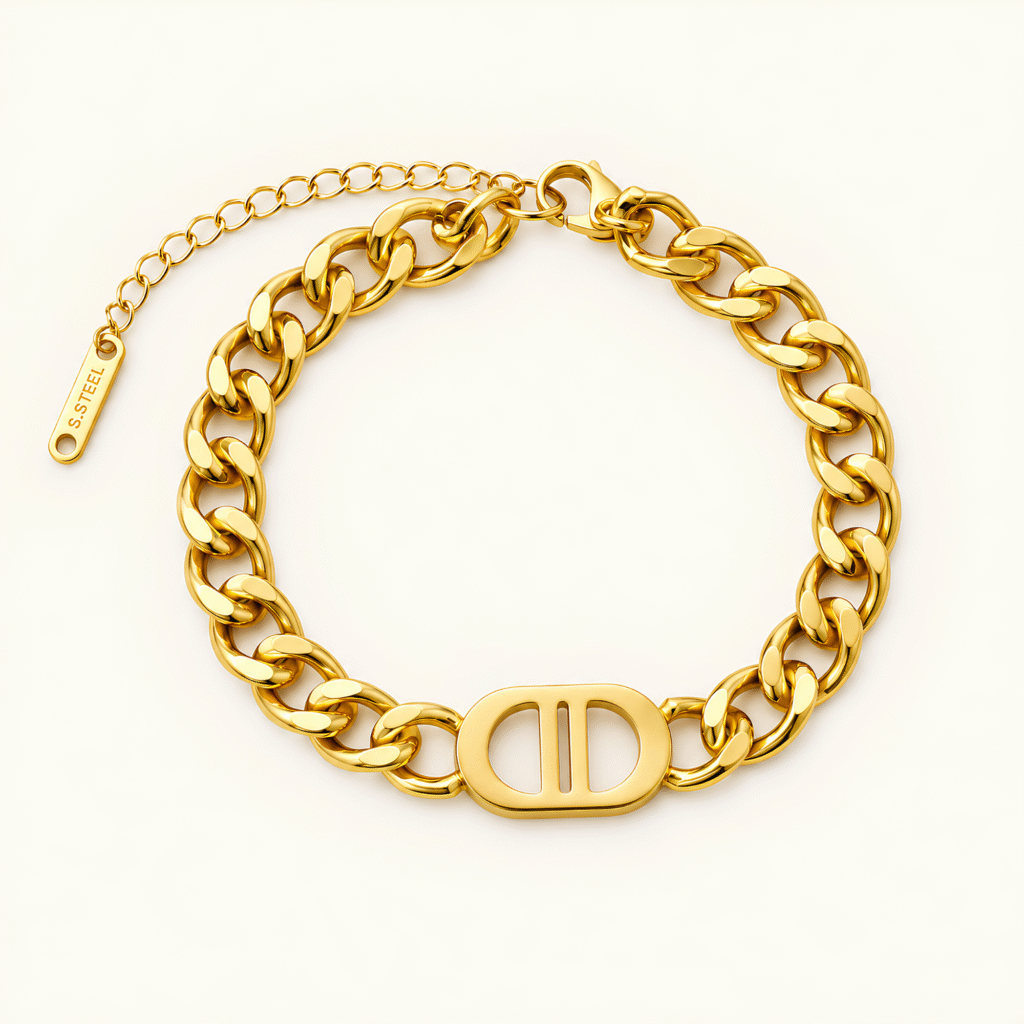 CD Logo Cuban Chain Bracelet