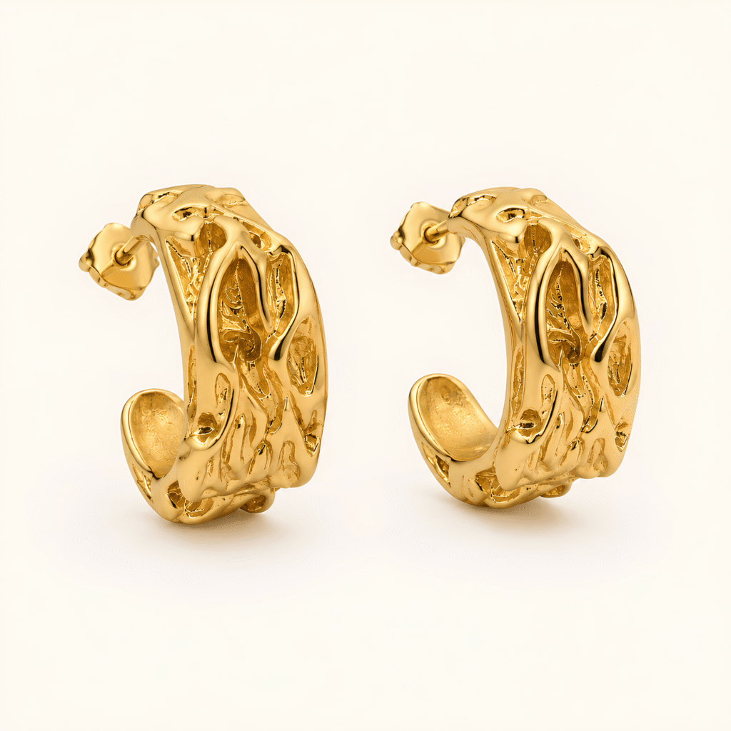 Molten C-Hoop Gold Earrings