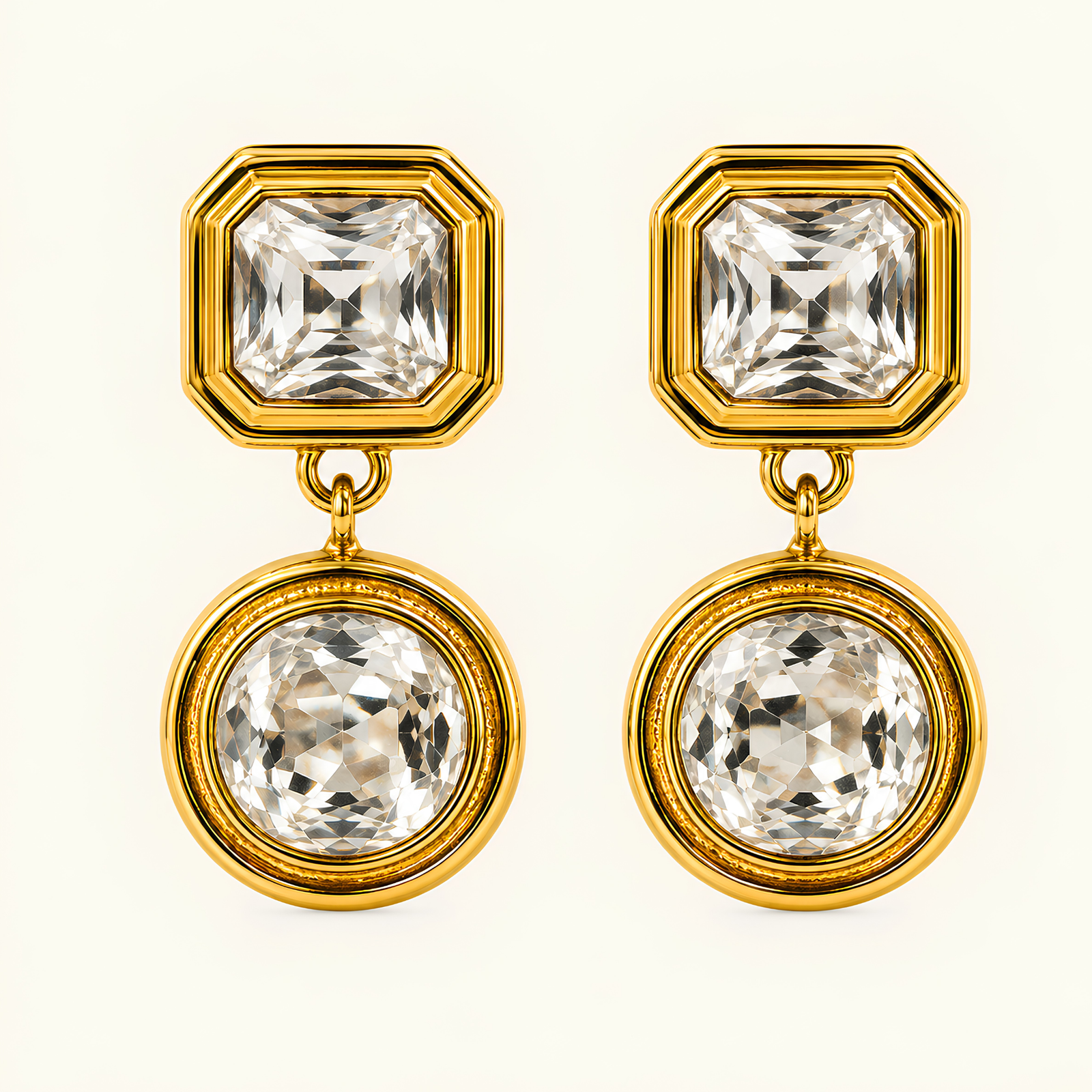 Geometric Crystal Drop Earrings