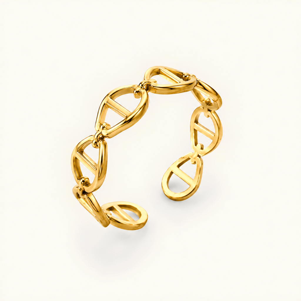 Gold Chaine d'Ancre H-Link Ring