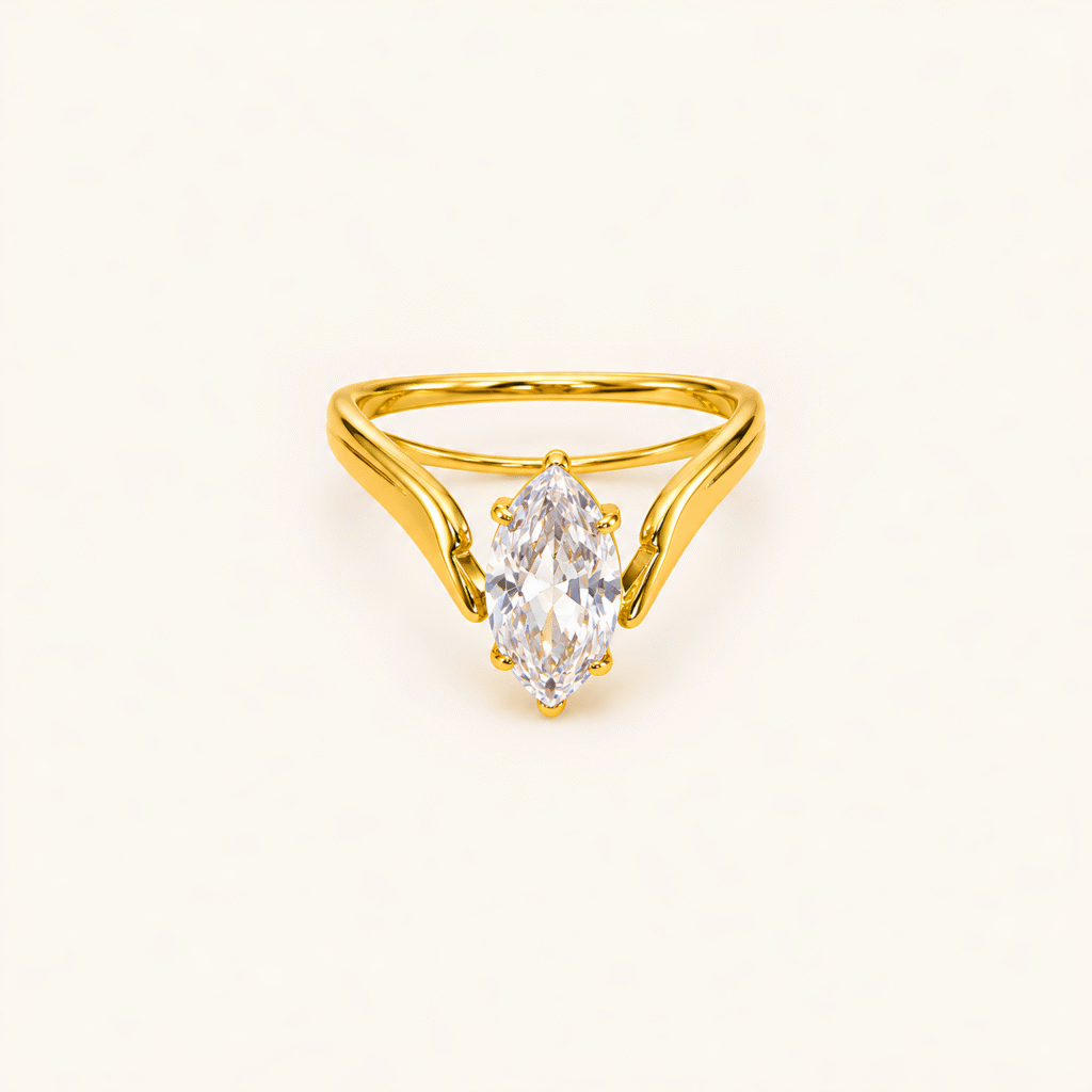 High Polish Split Band Solitaire Ring