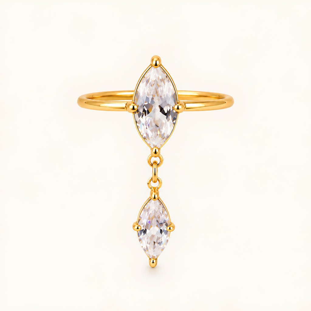 Adjustable Marquesa Double Drop Ring