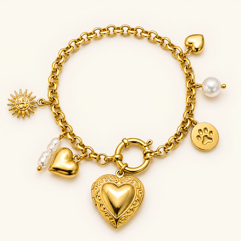 Openable Heart Locket Charm Bracelet